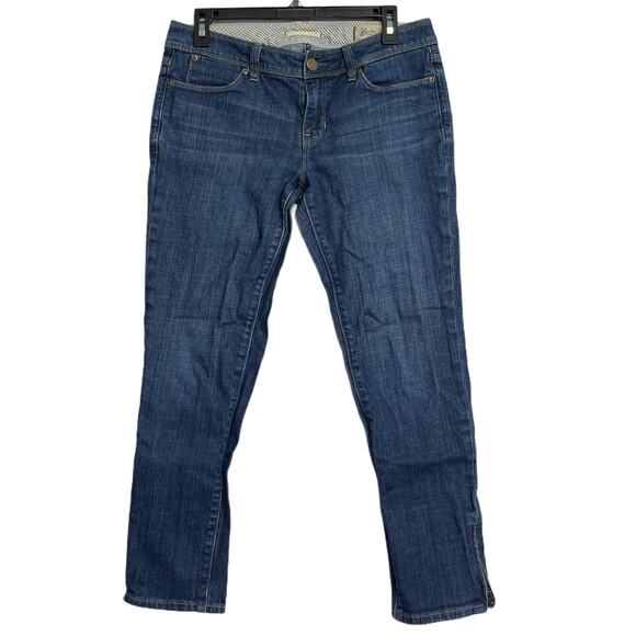 GAP Denim - Gap Cropped Jeans Womens Size 8 Dark Blue Denim Cotton Blend Minimalist Preppy